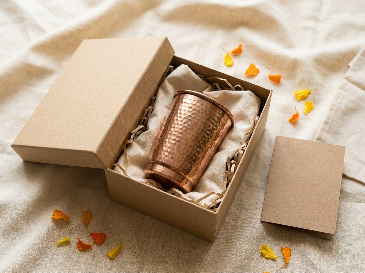 Tamra Glass — Hammered copper glass, 300 ml