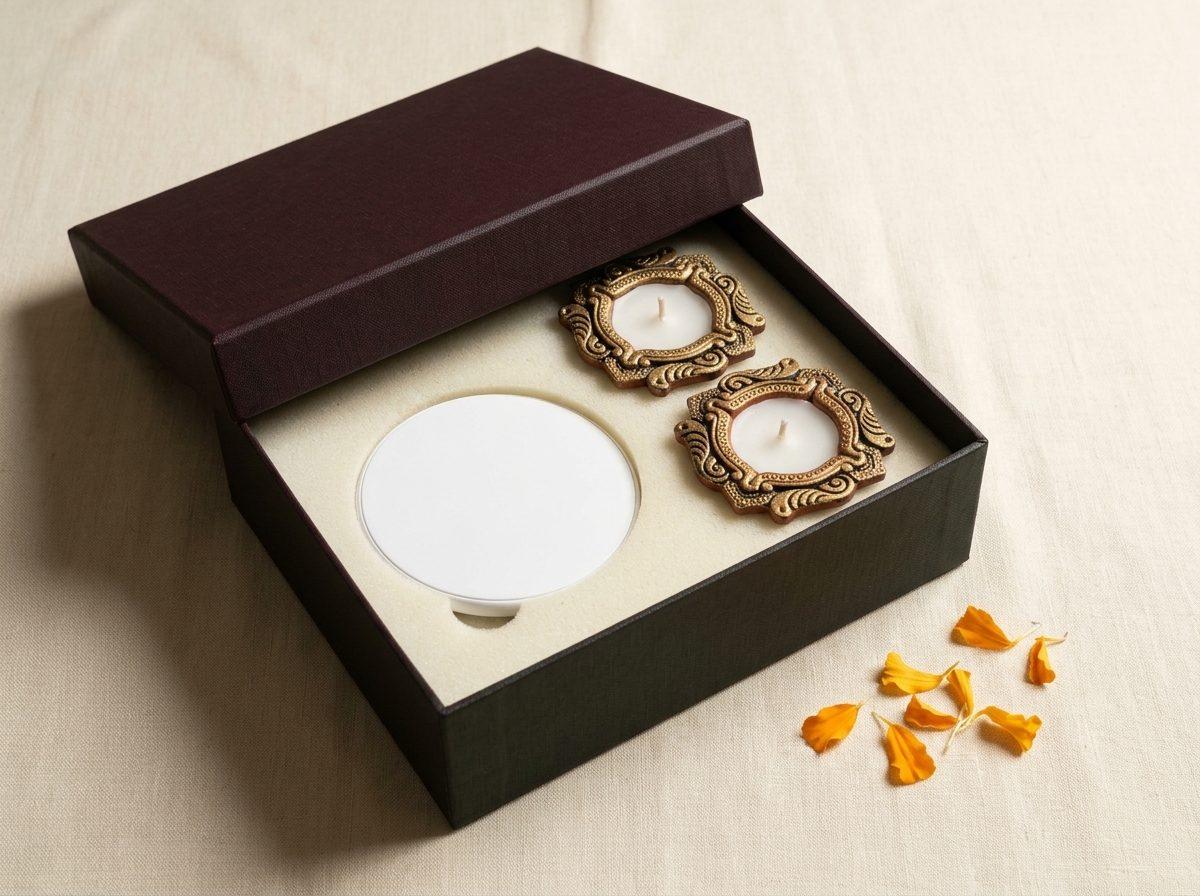 Charge Deep — 10 W wireless charging pad, 2 painted diyas