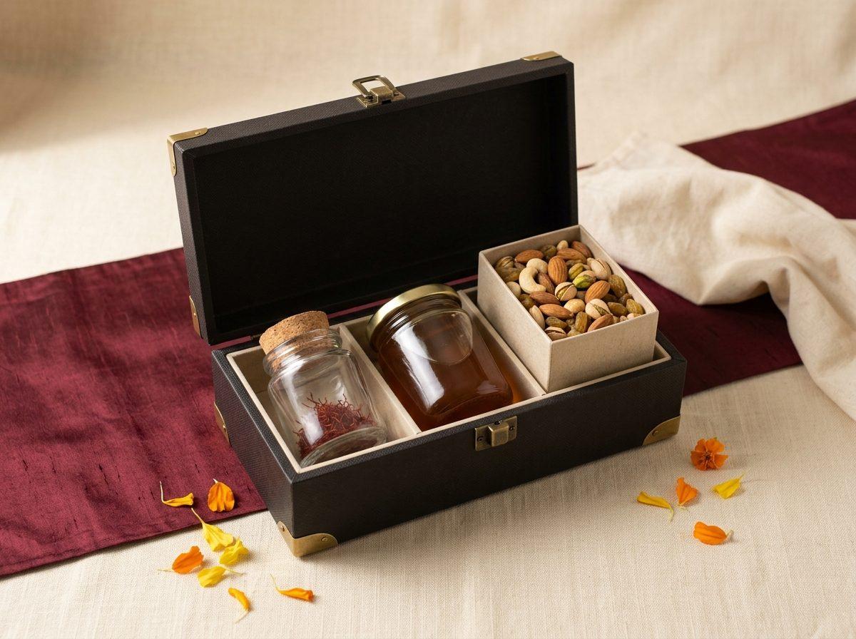 Kesar Kosh — 1 g saffron, 250 g raw honey, 500 g premium meva
