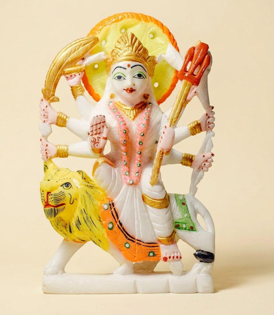 Marble Durga Murti — 4 Inches