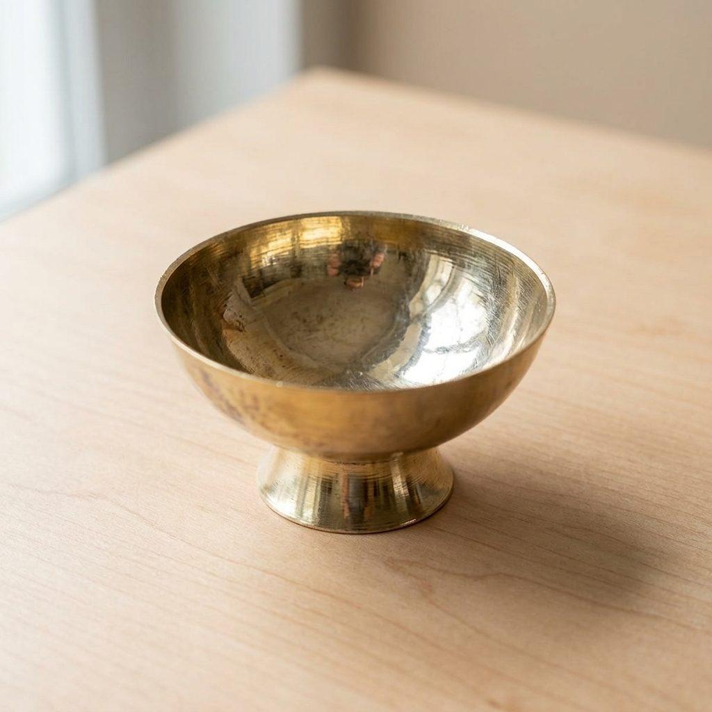 Small Footed Brass Bowl Diya