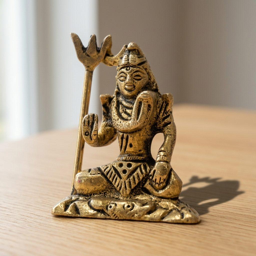 Brass Kali Idol On Shiva
