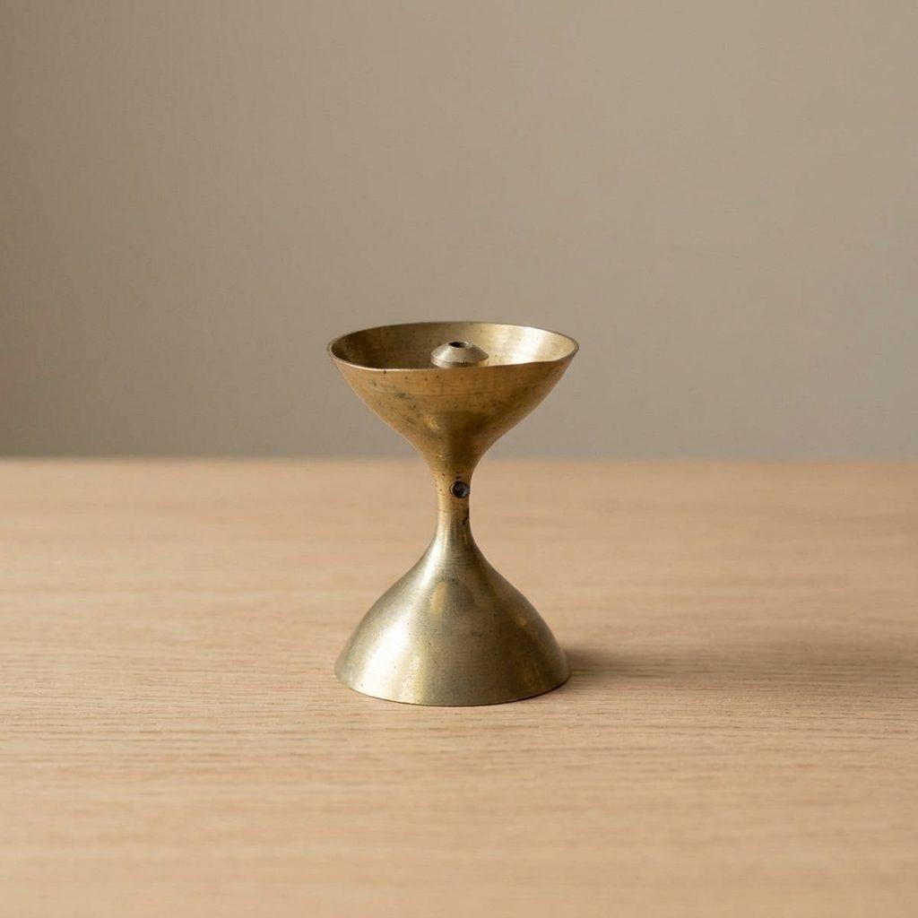 Small Brass Hourglass Diya Stand